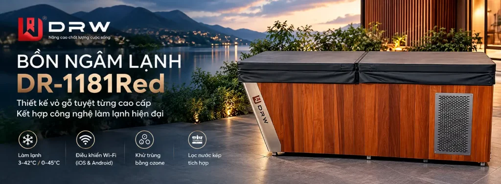 BỒN NGÂM LẠNH DR-1181Red DRW – SỰ GIAO THOA GIỮA THIẾT KẾ ĐỘC ĐÁO VÀ CÔNG NGHỆ NGÂM LẠNH HIỆN ĐẠI